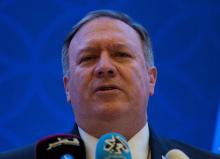 U.S. Secretary of State Mike Pompeo holds a joint press conference with Deputy Prime Minister and Minister of Foreign Affairs Sheikh Mohammed bin Abdulrahman Al-Thani (not pictured) at the Sheraton Grand in Doha, Qatar, January 13, 2019. PHOTO BY REUTERS/Andrew Caballero-Reynolds
