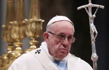 Pope Francis leads a mass to mark the World Day of Peace in Saint Peter's Basilica at the Vatican, January 1, 2019. PHOTO BY REUTERS/Tony Gentile