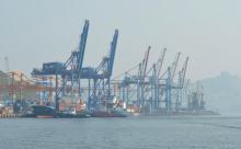 A general view shows a commercial port in Vladivostok, Russia, July 27, 2014. PHOTO BY REUTERS/Yuri Maltsev