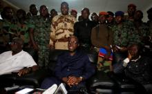 Ivory Coast's Defence Minister Alain-Richard Donwahi speaks to the press, in Bouake, Ivory Coast, January 7, 2017. PHOTO BY REUTERS/Thierry Gouegnon
