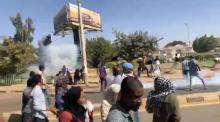 People participate in an anti-government protest in Omdurman, Sudan January 9, 2018 in this still image taken from a social media video. PHOTO BY REUTERS/Haitham Seo