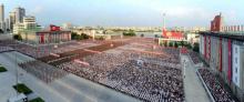 A rally celebrating the success of a recent nuclear test is held in Kim Il Sung square in this undated photo released by North Korea's Korean Central News Agency (KCNA) in Pyongyang, September 13, 2016. PHOTO BY REUTERS
