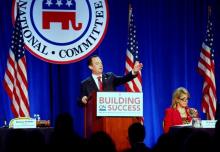 Republican National Committee Chairman Reince Priebus speaks at the Republican National Convention winter meetings in San Diego, California, January 16, 2015. PHOTO BY REUTERS/Mike Blake 