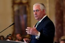U.S. Secretary of State Rex Tillerson speaks at the 2017 Trafficking in Persons Report (TIP) Ceremony at the State Department in Washington, U.S., June 27, 2017. PHOTO BY REUTERS/Yuri Gripas
