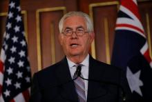 U.S. Secretary of State Rex Tillerson speaks at a press conference at the Australia-United States Ministerial Consultations (AUSMIN) at Government House in Sydney, Australia, June 5, 2017. PHOTO BY REUTERS/Jason Reed