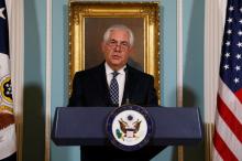 U.S. Secretary of State Rex Tillerson delivers remarks on the 2016 International Religious Freedom Annual report at the State Department in Washington, U.S., August 15, 2017. PHOTO BY REUTERS/Jonathan Ernst