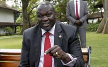 South Sudan's rebel leader Riek Machar speaks during an interview with Reuters in Kenya's capital Nairobi, July 8, 2015. PHOTO BY REUTERS/Thomas Mukoya