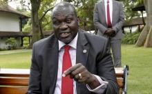 South Sudan's rebel leader Riek Machar speaks during an interview with Reuters in Kenya's capital Nairobi, July 8, 2015. PHOTO BY REUTERS/Thomas Mukoya
