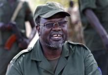 Riek Machar, South Sudan's then rebel leader, talks to his men in a rebel-controlled territory in Jonglei State, South Sudan, January 31, 2014. PHOTO BY REUTERS/Goran Tomasevic