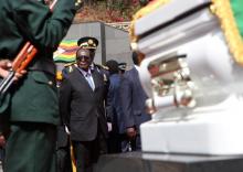 Zimbabwe's President Robert Mugabe attends the burial of National Hero Charles Utete at the Heroes Acre in Harare, Zimbabwe, July 19, 2016. PHOTO BY REUTERS/Philimon Bulawayo