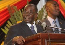 Zimbabwe's President Robert Mugabe gives the speech he intended to make at parliament on Tuesday, at a hotel in the Zimbabwean capital Harare, September 15, 2015. PHOTO BY REUTERS/Philimon Bulawayo