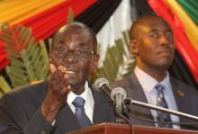 Zimbabwe's President Robert Mugabe gives the speech he intended to make at parliament on Tuesday, at a hotel in the Zimbabwean capital Harare, September 15, 2015. PHOTO BY REUTERS/Philimon Bulawayo