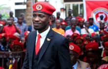 Ugandan musician turned politician, Robert Kyagulanyi also known as Bobi Wine arrives at the news conference at his home in Kasangati, Kampala, Uganda, July 24, 2019. PHOTO BY REUTERS/James Akena
