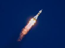 The Soyuz MS-10 spacecraft carrying the crew of astronaut Nick Hague of the U.S. and cosmonaut Alexey Ovchinin of Russia blasts off to the International Space Station (ISS) from the launchpad at the Baikonur Cosmodrome, Kazakhstan, October 11, 2018. PHOTO BY REUTERS/Shamil Zhumatov