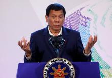 Philippines' President Rodrigo Duterte gestures during a news conference on the sidelines of the Association of South East Asian Nations (ASEAN) summit in Pasay, metro Manila, Philippines, November 14, 2017. PHOTO BY REUTERS/Dondi Tawatao