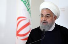Iran's President Hassan Rouhani attends a news conference at the Chancellery in Vienna, Austria, July 4, 2018. PHOTO BY REUTERS/Lisi Niesner