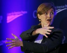 U.S. Ambassador to the United Nations Samantha Power speaks at the Center for American Progress' 2014 Making Progress Policy Conference in Washington, November 19, 2014. PHOTO BY REUTERS/Gary Cameron