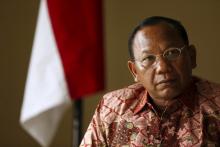 Saud Usman Nasution, the head of the National Counter-Terrorism Agency, gestures during an interview at his office in Bogor, January 5, 2016. PHOTO BY REUTERS/Beawiharta