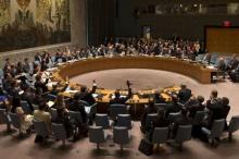 The United Nations Security Council votes to approve a resolution at the U.N. headquarters in New York July 20, 2015. The United Nations Security Council on Monday endorsed a deal to curb Iran's nuclear program in return for sanctions relief, but it will be able to re-impose U.N. penalties during the next decade if Tehran breaches the historic agreement. PHOTO BY REUTERS/Mike Segar