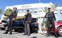 Egyptian security personnel guard the entrance to the Bella Vista Hotel in the Red Sea resort of Hurghada, Egypt, January 9, 2016. PHOTO BY REUTERS/Mohamed Abd El Ghany