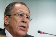 Russia's Foreign Minister Sergei Lavrov speaks during a news conference in Moscow, January 21, 2015. PHOTO BY REUTERS/Maxim Shemetov