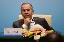Russia's Foreign Minister Sergey Lavrov attends a news conference during the BRICS Foreign Ministers meeting in Beijing, China, June 19, 2017. PHOTO BY REUTERS/Wang Zhao