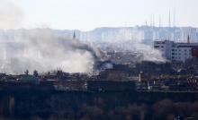 Buildings which were damaged during security operations and clashes between Turkish security forces and Kurdish militants are pictured in Sur district of Diyarbakir, Turkey, February 29, 2016. PHOTO BY REUTERS/Sertac Kayar