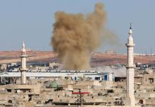 Smoke rises from a rebel held neighbourhood of Aleppo, Syria, November 17, 2016. PHOTO BY REUTERS/Abdalrhman Ismail