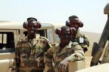 Senegalese soldiers watch a car bomb explosion during the U.S.-led "Flintlock" training exercises for African militaries, in Thies, Senegal, February 18, 2016. PHOTO BY REUTERS/Emma Farge