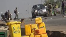 A still image from video of soldiers who have taken control of Bouake standing at a checkpoint in Bouake, Ivory Coast, January 6, 2017. PHOTO BY REUTERS