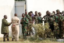 Mutinous soldiers arrive to speak with Ivory Coast's Minister of Defense Alain-Richard Donwahi in Bouake, Ivory Coast, January 7, 2017. PHOTO BY REUTERS/Thierry Gouegnon