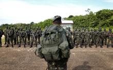Brazilian Army soldiers are seen at the border with Colombia during a training to show efforts to step up security along borders, in Vila Bittencourt, Amazon State, Brazil, January 18, 2017. PHOTO BY  REUTERS/Adriano Machado
