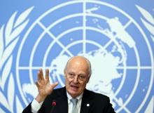 U.N. mediator for Syria Staffan de Mistura attends a news conference at the United Nations in Geneva, Switzerland, October 6, 2016. PHOTO BY REUTERS/Denis Balibouse