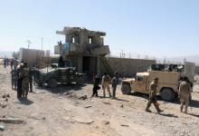 Afghan security forces inspect the aftermath of a suicide bomb blast in Paktia Province, Afghanistan, June 18, 2017. PHOTO BY REUTERS/Samiullah Peiwand