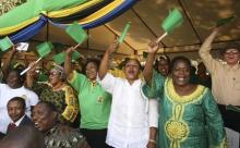Supporters of Tanzania's ruling party Chama Cha Mapinduzi (CCM) party, celebrate the election victory of President Jakaya Kikwete, in Dar es Salaam in afile photo. PHOTO BY REUTERS/Emmanuel Kwitema