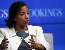 United States National Security Advisor Susan Rice answers questions after her speech at the Brookings Institution in Washington February 6, 2015. PHOTO BY REUTERS/Gary Cameron