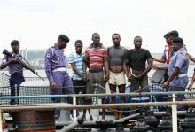 Suspected pirates paraded by Nigerian Navy