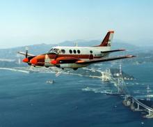 A Japan Maritime Self-Defense Forces' TC-90 training aircraft is seen in this undated handout photo released by the Japan Maritime Self-Defense Forces, and obtained by Reuters, August 5, 2015. PHOTO BY REUTERS/Japan Maritime Self-Defense Force