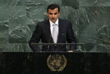 Qatar Emir Sheikh Tamim bin Hamad al-Thani addresses the 72nd United Nations General Assembly at U.N. headquarters in New York, U.S., September 19, 2017. PHOTO BY REUTERS/Lucas Jackson