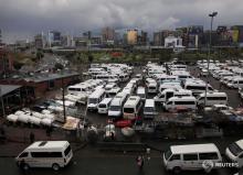 Taxis are seen at a terminal in Johannesburg, South Africa. PHOTO BY REUTERS/Siphiwe Sibeko