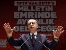 Turkish President Tayyip Erdogan speaks during a meeting in Ankara, Turkey, March 9, 2018. PHOTO BY REUTERS/Kayhan Ozer/Presidential Palace