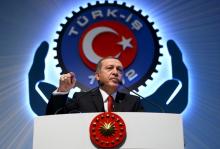 Turkey's President Tayyip Erdogan addresses the audience during a meeting in Ankara, Turkey, December 3, 2015. PHOTO BY REUTERS/Murat Cetinmuhurdar