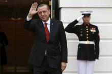 Turkish President Recep Tayyip Erdogan arrives for a working dinner with heads of delegations for the Nuclear Security Summit at the White House in Washington, March 31, 2016. PHOTO BY REUTERS/Jonathan Ernst