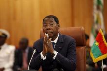 Benin's President Thomas Boni Yayi attends a ceremony marking the return of the transitional government in Ouagadougou, Burkina Faso, September 23, 2015. PHOTO BY REUTERS/Joe Penney