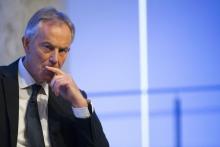 Former British Prime Minister Tony Blair listens to a question during an appearance at the 9/11 Memorial Museum in New York, October 6, 2015. PHOTO BY REUTERS/Brendan