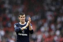 Tottenham Hotspur's Gareth Bale reacts after winning their English Premier League soccer match against Stoke City