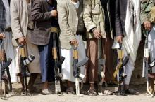 Tribesmen loyal to the Houthi movement hold their weapons at a gathering to show their support for the group, in Yemen's capital Sanaa, December 15, 2015. PHOTO BY REUTERS/Khaled Abdullah