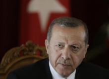 Turkey's President Recep Tayyip Erdogan speaks during a news conference in Riga, October 23, 2014. PHOTO BY REUTERS/Ints Kalnins
