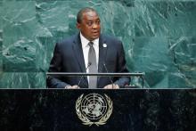 Kenyan President Uhuru Kenyatta addresses the 74th session of the United Nations General Assembly at U.N. headquarters in New York City, New York, U.S., September 25, 2019. PHOTO BY REUTERS/Eduardo Munoz