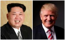  combination photo shows a Korean Central News Agency (KCNA) handout of Kim Jong Un released on May 10, 2016, and Donald Trump posing for a photo in New York City, U.S., May 17, 2016. PHOTO BY REUTERS/Lucas Jackson
